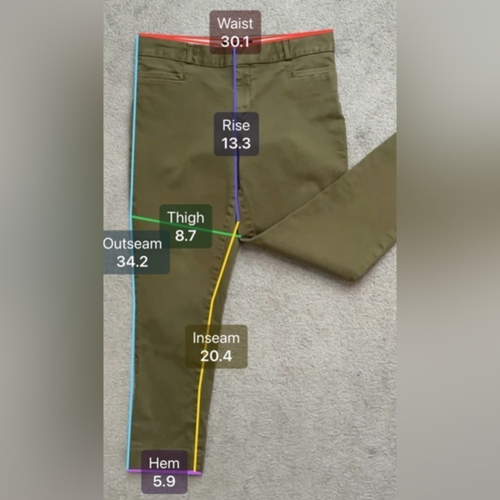 Banana Republic Women’s Green Sloan Fit Stretch Pants Sz 4S - Picture 5 of 5
